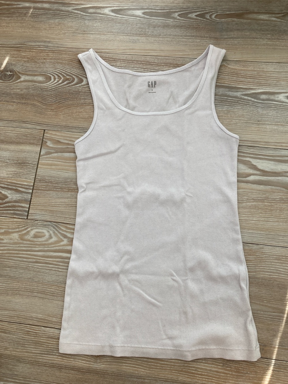 GAP White Ribbed Tank Top Size S